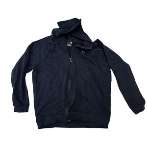 Under Armour Mens XL Full Zip Hoodie Navy Blue Cotton Blend Fleece Sweatshirt